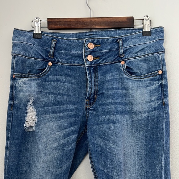 Refuge High arise Ripped Denim Skinny Jeans SZ 10 - Picture 2 of 4